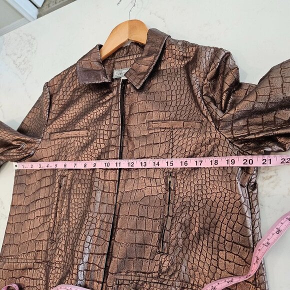 Birch Hill Jacket Bronze Snakeskin Wax Faux Leather size PL - Picture 9 of 11